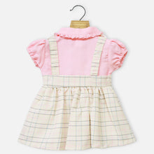 Load image into Gallery viewer, Pink Checked Printed Short Sleeves Dress
