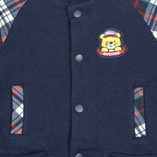 Load image into Gallery viewer, Navy Blue Checked Sleeves Jacket
