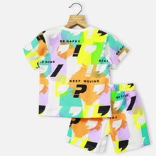 Load image into Gallery viewer, Abstract Theme Half Sleeves T-Shirt With Shorts Co-Ord Set
