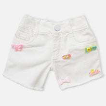 Load image into Gallery viewer, White Brooch Embellished Shorts
