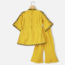 Load image into Gallery viewer, Mustard Embroidered Gathered Kurta With Pant
