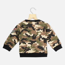 Load image into Gallery viewer, Beige Camouflage Printed Full Sleeves T-Shirt
