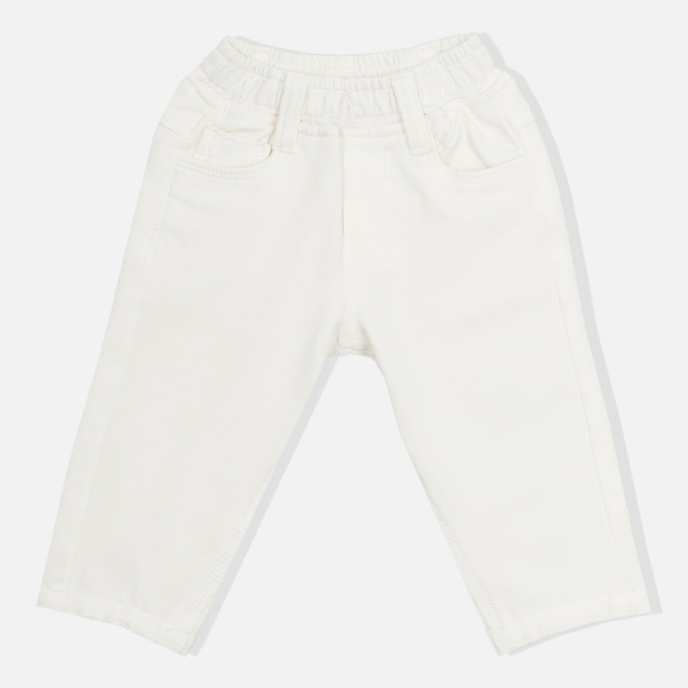 White Elasticated Waist Pants