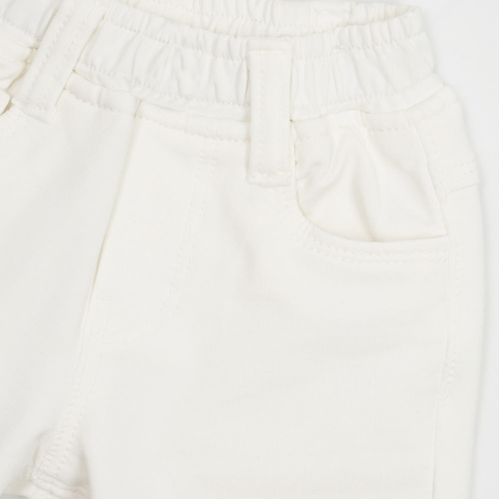 White Elasticated Waist Pants
