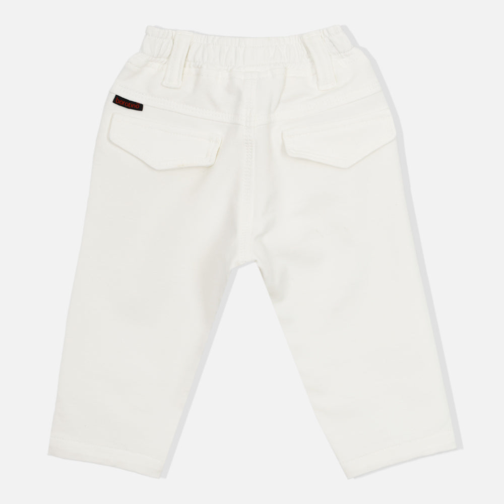 White Elasticated Waist Pants