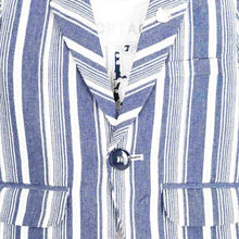 Load image into Gallery viewer, Blue Striped Blazer With White Half Sleeves T-Shirt

