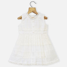 Load image into Gallery viewer, White Pleated Sleeveless Cotton Dress
