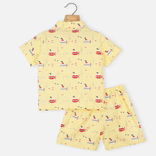 Load image into Gallery viewer, Yellow Half Sleeves Shirt With Shorts Co-Ord Set
