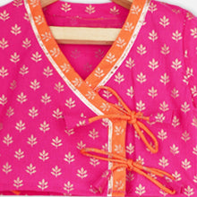 Load image into Gallery viewer, Pink Cotton Angrakha Choli With Ghagra Jamna Set

