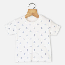 Load image into Gallery viewer, Blue Striped Dungaree Dungaree With Anchor T-Shirt
