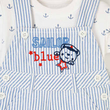 Load image into Gallery viewer, Blue Striped Dungaree Dungaree With Anchor T-Shirt
