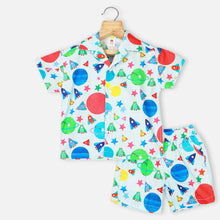 Load image into Gallery viewer, Blue Rocket Theme Half Sleeves Shirt With Shorts
