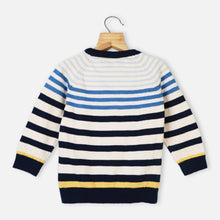 Load image into Gallery viewer, Blue Striped Full Sleeves Sweater
