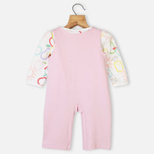 Load image into Gallery viewer, Pink Romper Dungaree With White Full Sleeves T-Shirt
