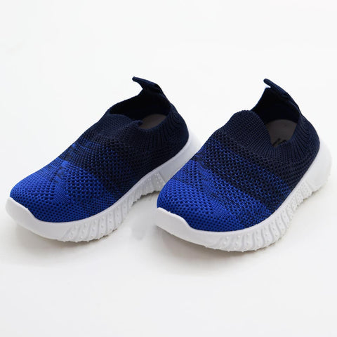 Blue & Red Mesh Slip-On Sneakers