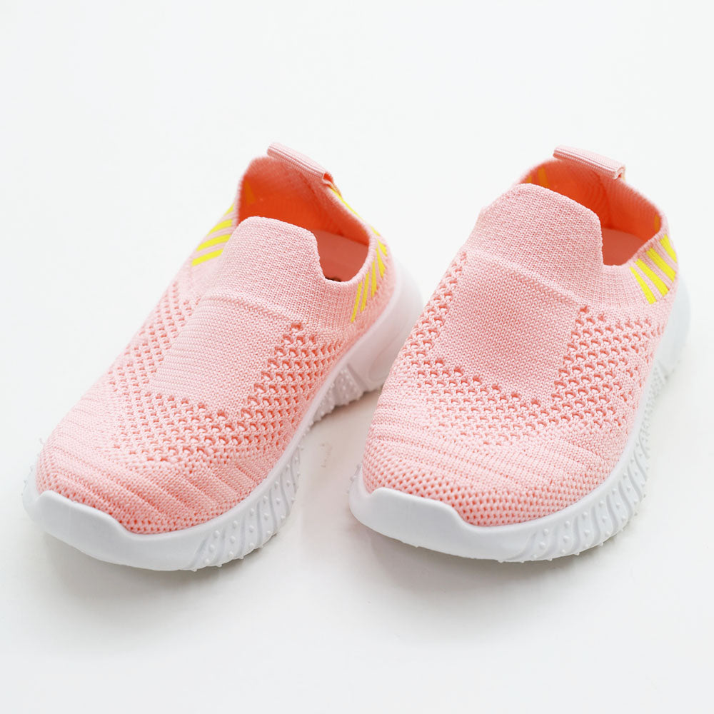 Pink Mesh Stretchable Slip-On Sneakers