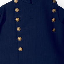 Load image into Gallery viewer, Navy Asymmetrical Jacket With Kurta &amp; Pajama
