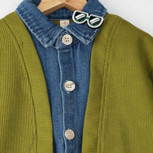 Load image into Gallery viewer, Green Full Sleeves Cardigan
