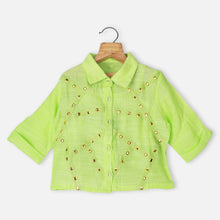 Load image into Gallery viewer, Embellished Shirt With Smocked Inner
