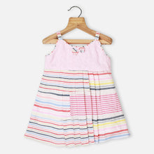 Load image into Gallery viewer, Pink &amp; Blue Cotton Pleated Sleeveless Dress
