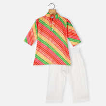 Load image into Gallery viewer, Multi Color Bandhani Kurta With White Pajama
