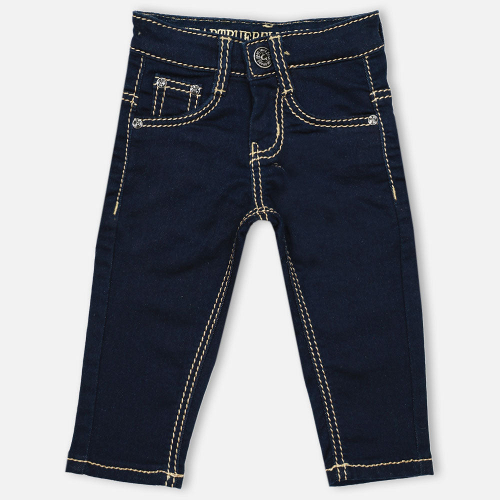 Navy Blue Slim Fit Denim Pant