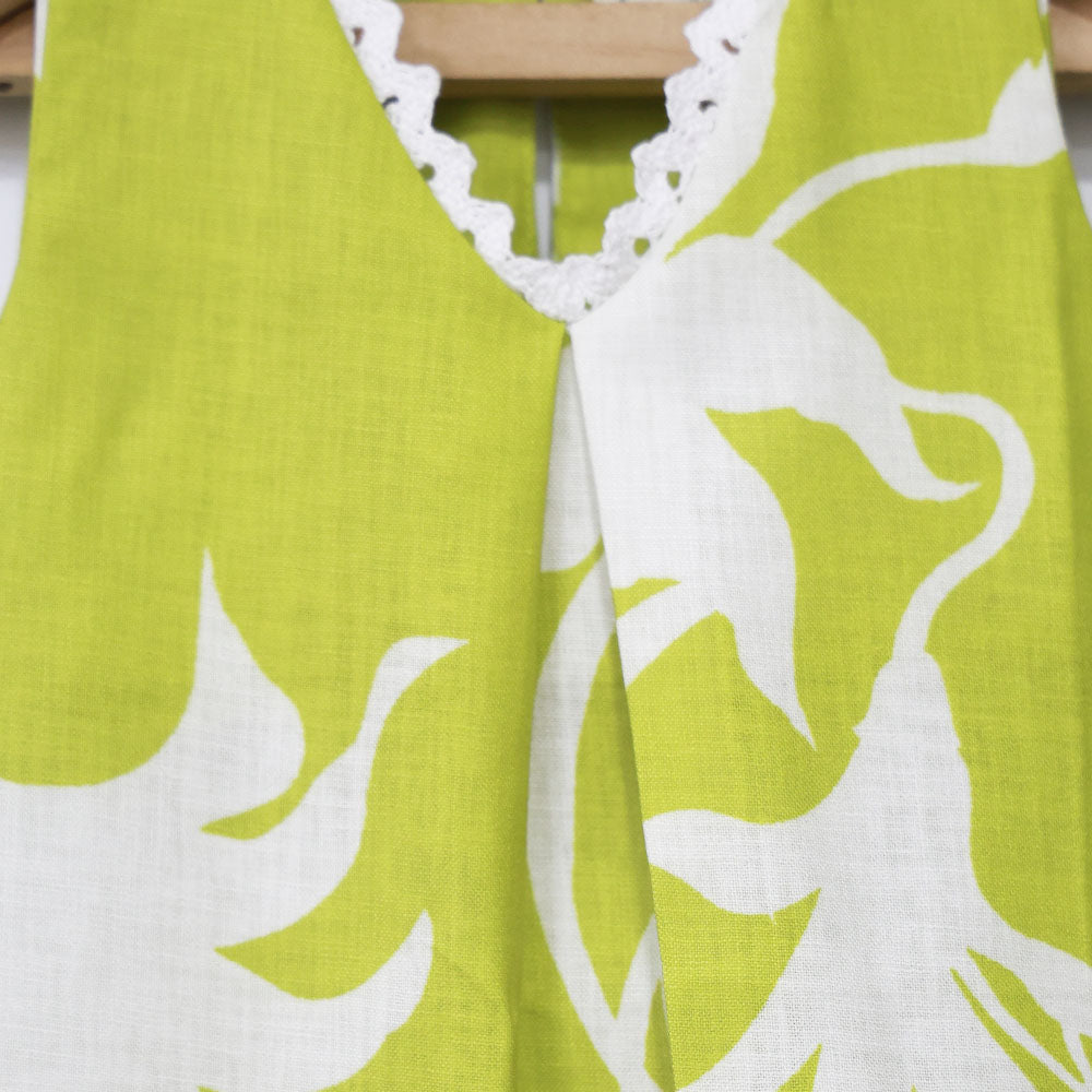 Green Floral Cotton Kurta With Pant & Dupatta