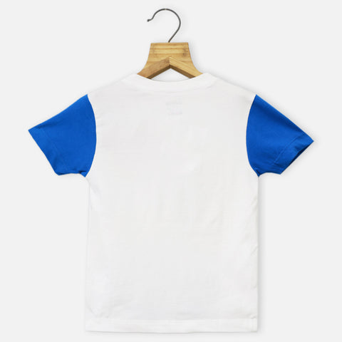 White Donald Duck Printed Half Sleeves T-Shirt