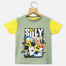 Load image into Gallery viewer, Green Disney Theme Half Sleeves T-Shirt
