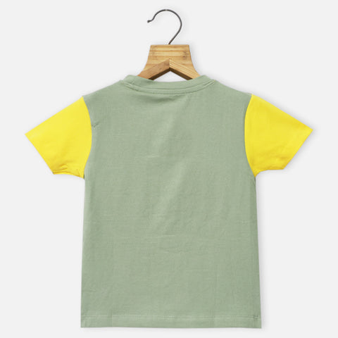 Green Disney Theme Half Sleeves T-Shirt