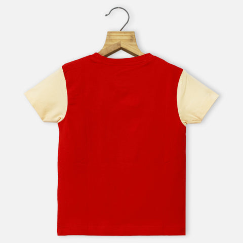 Red Disney Theme Half Sleeves T-Shirt