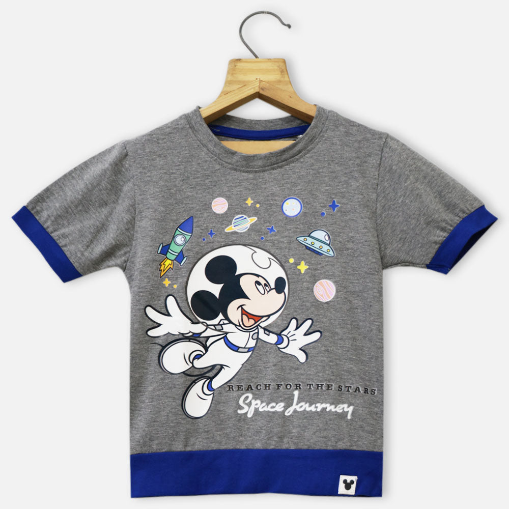 Grey Mickey Space Theme T-Shirt