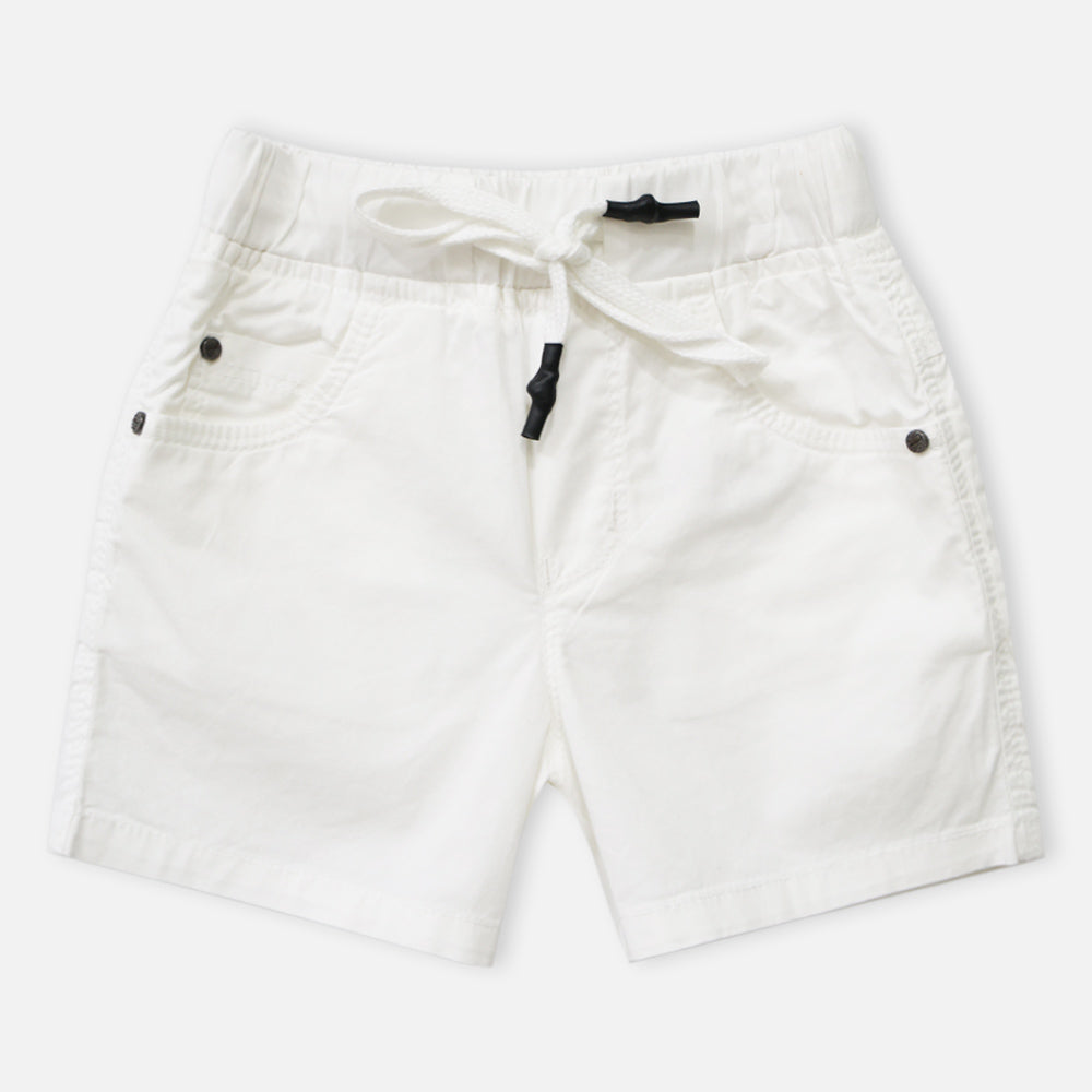 White Cotton Shorts