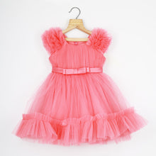 Load image into Gallery viewer, Pink Ruffled Net Party Dress
