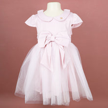 Load image into Gallery viewer, Peter Pan Collar Net Party Dress- Pink &amp; White
