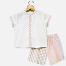 Load image into Gallery viewer, White Cotton Shirt With Striped Shorts
