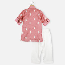 Load image into Gallery viewer, Blush Pink Embroidered Kurta With White Pajama
