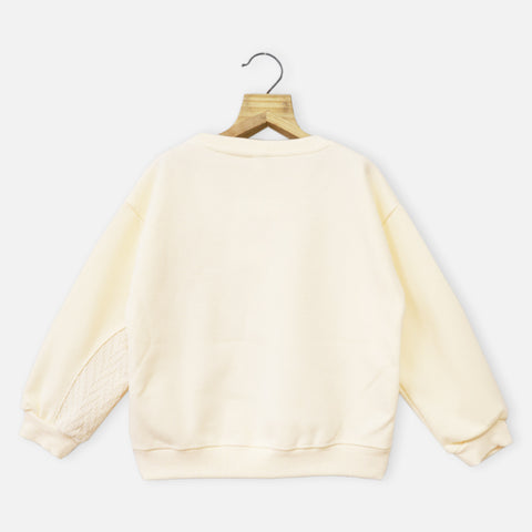 Beige Full Sleeves Sweatshirt