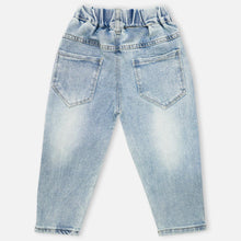 Load image into Gallery viewer, Blue Bear Embroidered Denim Pants
