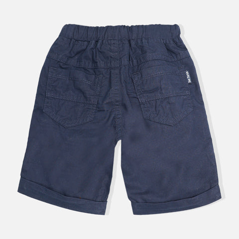 Blue Typographic Cotton Shorts