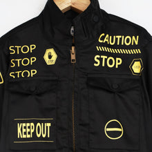 Load image into Gallery viewer, Black Zip-Up Printed Jacket
