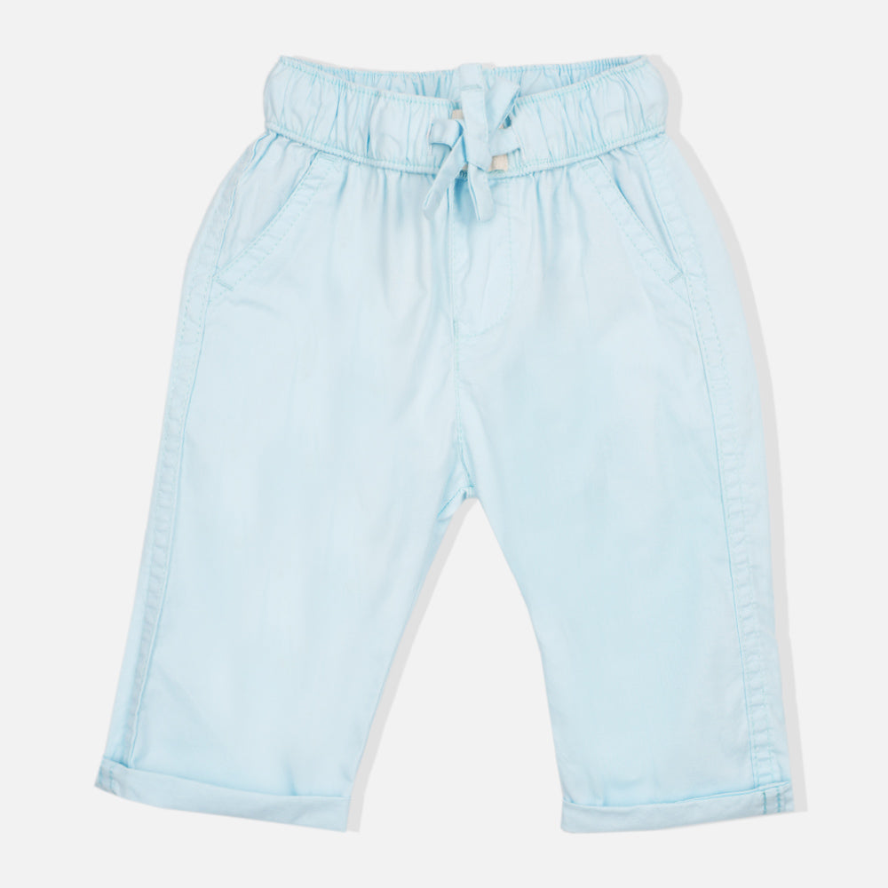 Sky Blue Elasticated Waist Cotton Pants