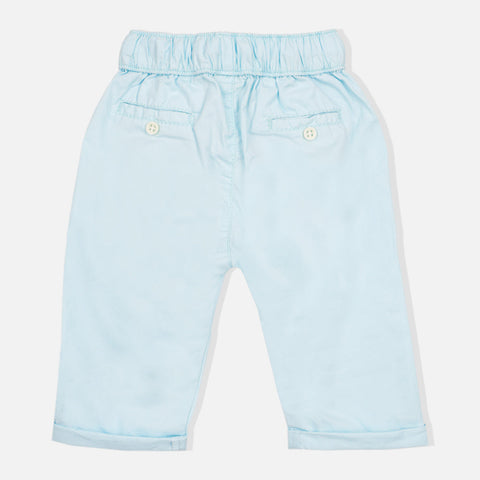 Sky Blue Elasticated Waist Cotton Pants