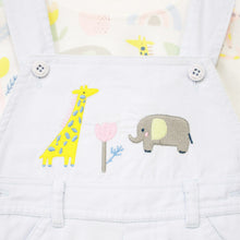 Load image into Gallery viewer, Blue Embroidered Corduroy Dungaree With White T-Shirt
