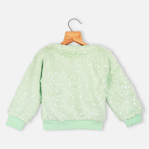 Green Faux Fur Pullover