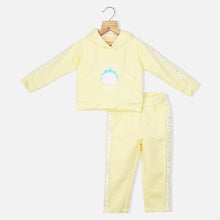 Load image into Gallery viewer, Yellow Sequins Embellished Hooded Co-Ord Set
