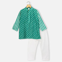 Load image into Gallery viewer, Polka Dots Printed Kurta With Pajama- Mustard, Pink, Green &amp; Blue
