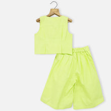 Load image into Gallery viewer, Neon Green Crop Top With Palazzo Pant Co-Ord Set
