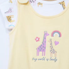 Load image into Gallery viewer, Yellow Romper Dungaree With White T-Shirt
