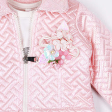 Load image into Gallery viewer, Pink &amp; Peach Holographic Jacket With Inner &amp; Skirt
